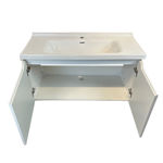 Imagen de Mueble de baño suspendido Curve Blanco 100 cm Con Bacha de Loza