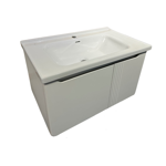 Imagen de Mueble de baño suspendido Curve Blanco 80 cm Con Bacha de Loza