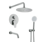 Imagen de Grifería de ducha Monocomando de embutir con transferencia Celtic Gris Satinado