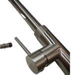 Imagen de Grifería de Cocina Monocomando de mesada Virtus Curvo Extensible Satinado