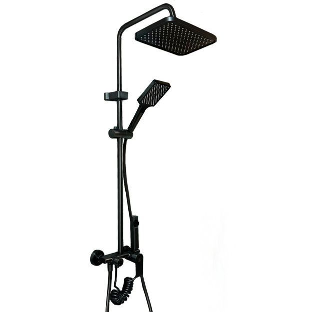 Imagen de Barral de ducha Monocomando Exterior con transferencia Grafito Satinado