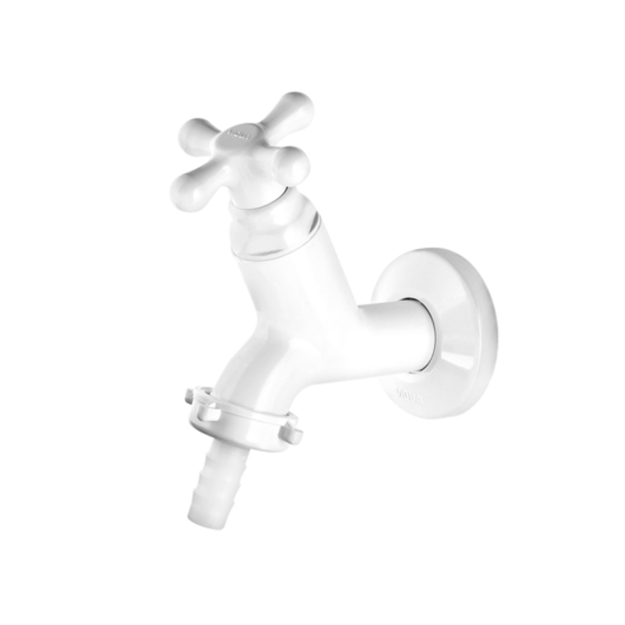 Imagen de Canilla de pared corta con pico Marujá 10 cm blanca