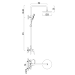 Imagen de Barral de ducha monocomando Exterior con transferencia Blaster Negro Mate