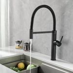 Imagen de Griferia de cocina Monocomando de mesada Chef Pico móvil Grafito Satinado