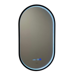 Imagen de Espejo LED 45x80 oval negro con desempañador cinta led silicona
