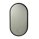 Imagen de Espejo LED 45x80 oval negro con desempañador cinta led silicona