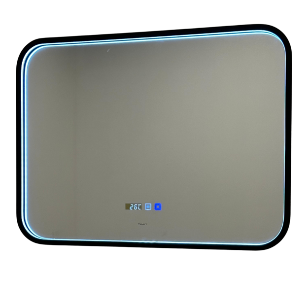 Imagen de Espejo LED 60x80 cm negro con desempañador cinta led silicona