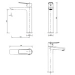 Imagen de Grifería de lavatorio Monocomando Alto de mesada Blaster Negro Mate