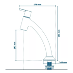 Imagen de Grifería para lavatorio de agua fría de mesada Confort Black Blukit