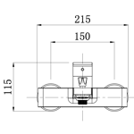 Imagen de Barral de ducha Monocomando exterior con transferencia Loft Gris Satinado
