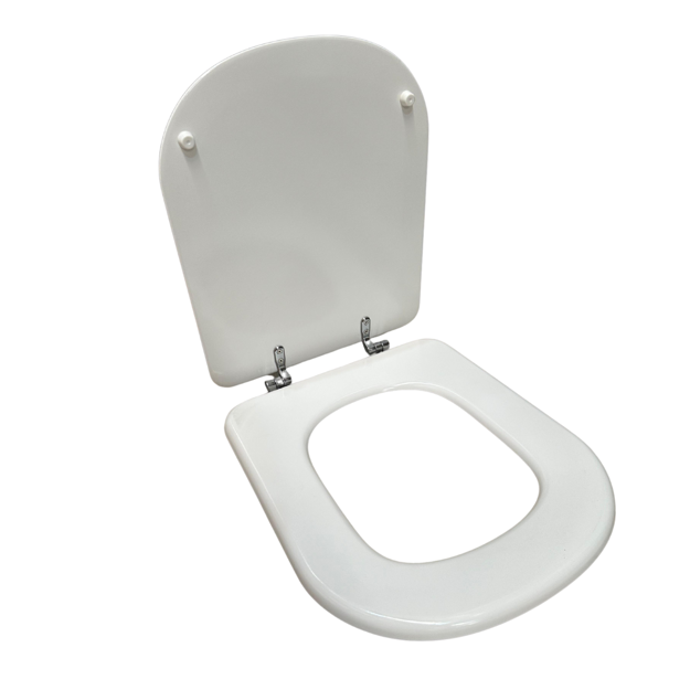 Imagen de Tapa inodoro MDF Vogue/Bari blanca herraje Metálico