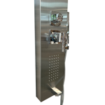 Imagen de Panel de ducha monocomando exterior con transferencia, 4 vías Tucson Gris Satinado