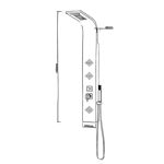 Imagen de Panel de ducha monocomando exterior con transferencia, 4 vías Tucson Gris Satinado