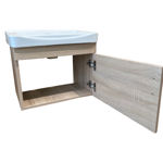 Imagen de Mueble de baño suspendido Oak 51 cm con Bacha de Loza y espejo