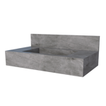 Imagen de Mueble de baño suspendido de porcelanato gris Milano 84 cm con bacha incorporada