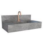 Imagen de Mueble de baño suspendido de porcelanato gris Milano 84 cm con bacha incorporada