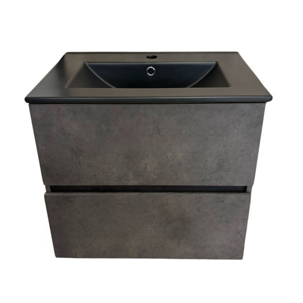 Imagen de Mueble de baño suspendido Gris Oscuro 60 cm con Bacha de Loza