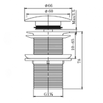 Imagen de Válvula de desagüe inox Satin 1.1/4" Click Clack