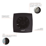 Imagen de Extractor de baño UC-10 std Black (100mm)