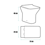 Imagen de Inodoro corto Lenna Blanco 51X34X40cm