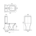 Imagen de Inodoro largo con mochila Lenna Blanco 65X38X84cm