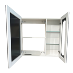 Imagen de Mueble de baño suspendido curve blanco 80 cm con Bacha y Espejo botiquín