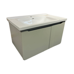 Imagen de Mueble de baño suspendido curve verde 80 cm con Bacha y Espejo botiquín