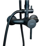 Imagen de Barral de ducha Monocomando Exterior con transferencia Milano negro mate