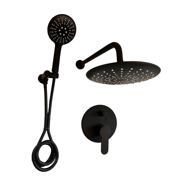 Imagen de Grifería de Ducha Monocomando de embutir con transferencia DMC Negro Mate