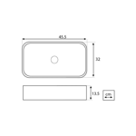 Imagen de Bacha de apoyo Semi Oval 45 cm Blanca Brillante DMC