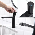 Imagen de Griferia de lavatorio Monocomando bajo de mesada Marbella Negro Mate