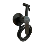 Imagen de Grifería de ducha higiénica Monocomando embutir Milano Negro Mate