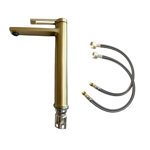 Imagen de Grifería de lavatorio Monocomando de mesada Alto Elar Oro mate