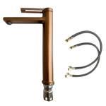 Imagen de Grifería de lavatorio Monocomando de mesada Alto Elar Bronce cepillado