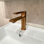 Imagen de Grifería de lavatorio Monocomando de mesada Elar Bronce cepillado