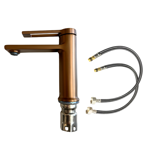 Imagen de Grifería de lavatorio Monocomando de mesada Elar Bronce cepillado