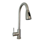 Imagen de Grifería de cocina Monocomando de mesada alto extensible Gris Satinado