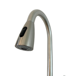 Imagen de Grifería de cocina Monocomando de mesada alto extensible Gris Satinado