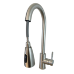 Imagen de Grifería de cocina Monocomando de mesada alto extensible Gris Satinado