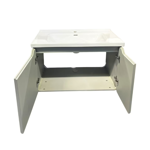 Imagen de Mueble de baño suspendido Curve Verde 80 cm con Bacha de Loza