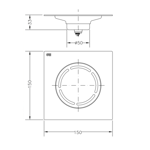Imagen de Rejilla de piso click clack 15x15 acero inox Genebre