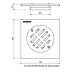 Imagen de Rejilla de piso 10x10 acero inox Genebre