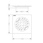 Imagen de Rejilla de piso 15x15 acero inox Genebre