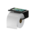 Imagen de PORTARROLLOS CON ESTANTE NEGRO MATE