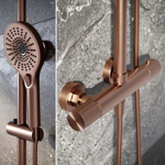 Imagen de Barral de ducha exterior termostático Signature bronce cepillado