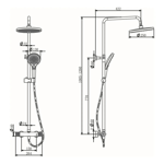Imagen de Barral de ducha exterior termostático Signature bronce cepillado