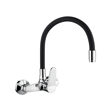 Imagen de Grifería de Cocina Monocomando de pared pico Flexible Negro Murdock Cromado Brillante