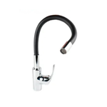 Imagen de Grifería de Cocina Monocomando de mesada pico Flexible Negro Murdock Cromado Brillante