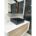 Imagen de Bacha de apoyo cuadrada 38 cm c/mesa Negro Mate Dmc