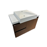 Imagen de Bacha de apoyo rectangular 80cm c/mesa Blanca Fabribam